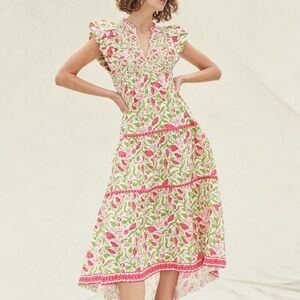 Floral Ruffle Sleeve Dress